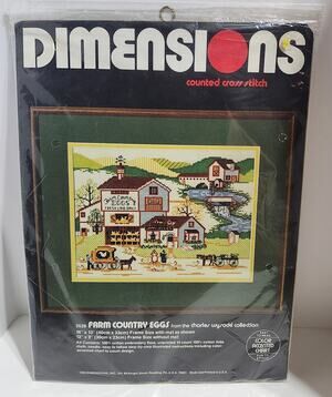 Vintage Dimensions Farm Country Eggs Counted Cross Stitch Kit 3526 Complete